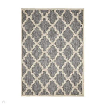 Flatweave Gel Trellis Steel Grey Rug-Melrose-Rug Love - The Most Loved Rug Store